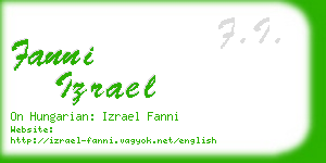 fanni izrael business card